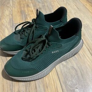 Boss Men's Dark Green Sneakers